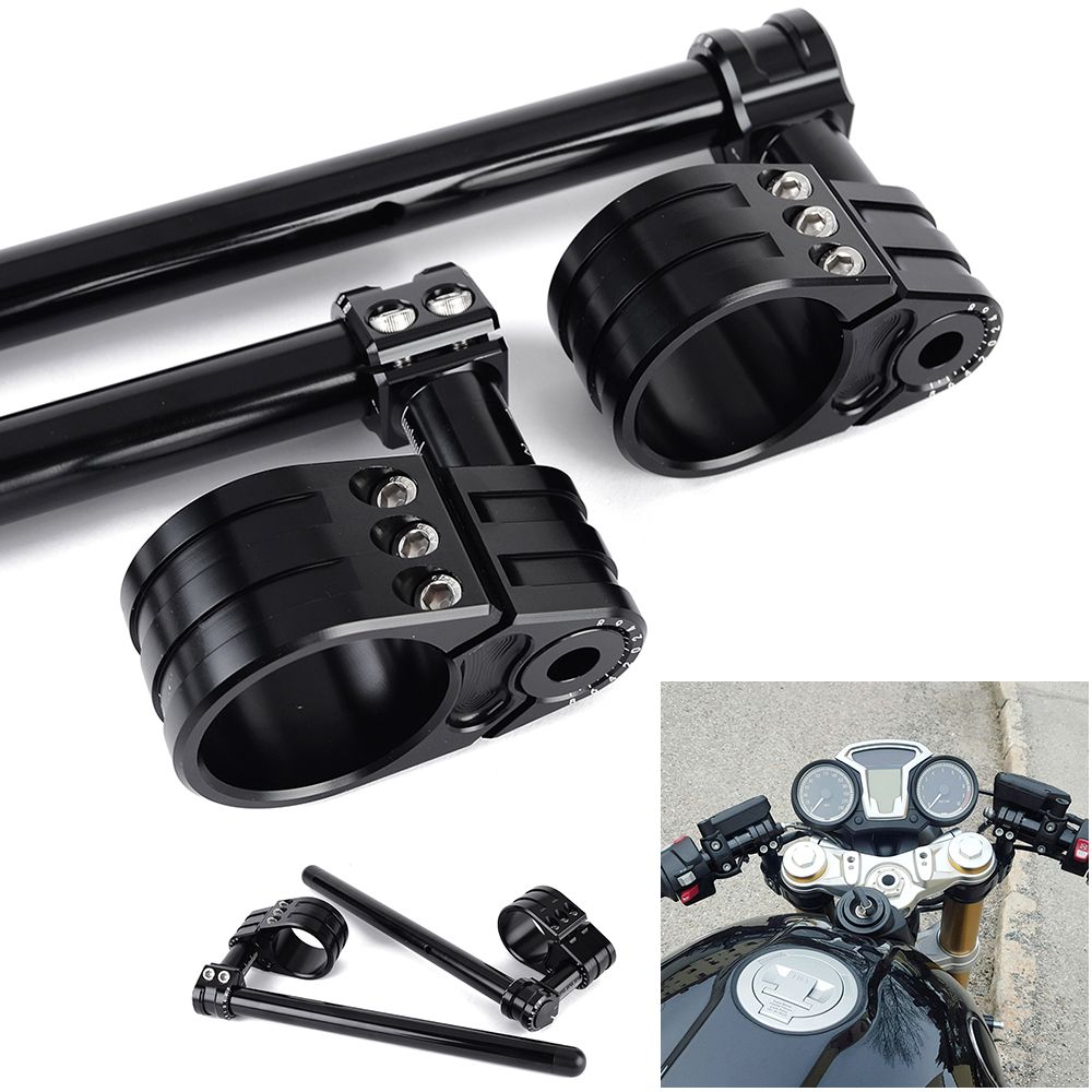 OLIVER MOTO RACING ホンダ CBR600 2005〜2021 CBR650R CBR 650R 2019〜2022対応 クリップオンハンドルバー 48mm 調整可能 オールブラック