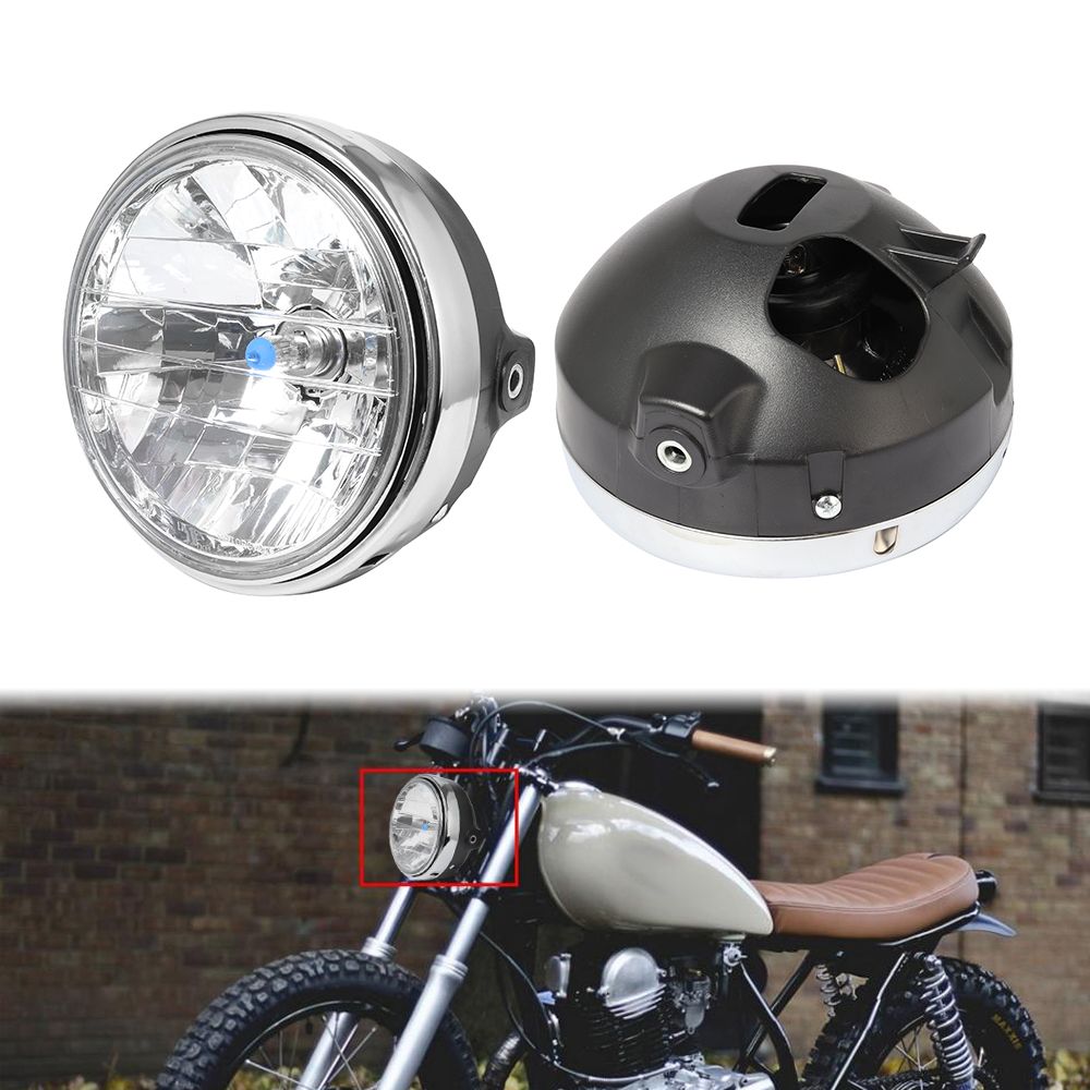 7インチ 35W ハロゲンヘッドライト 丸型 CB400 CB600 CB900対応 クリアレンズ イエローガラス