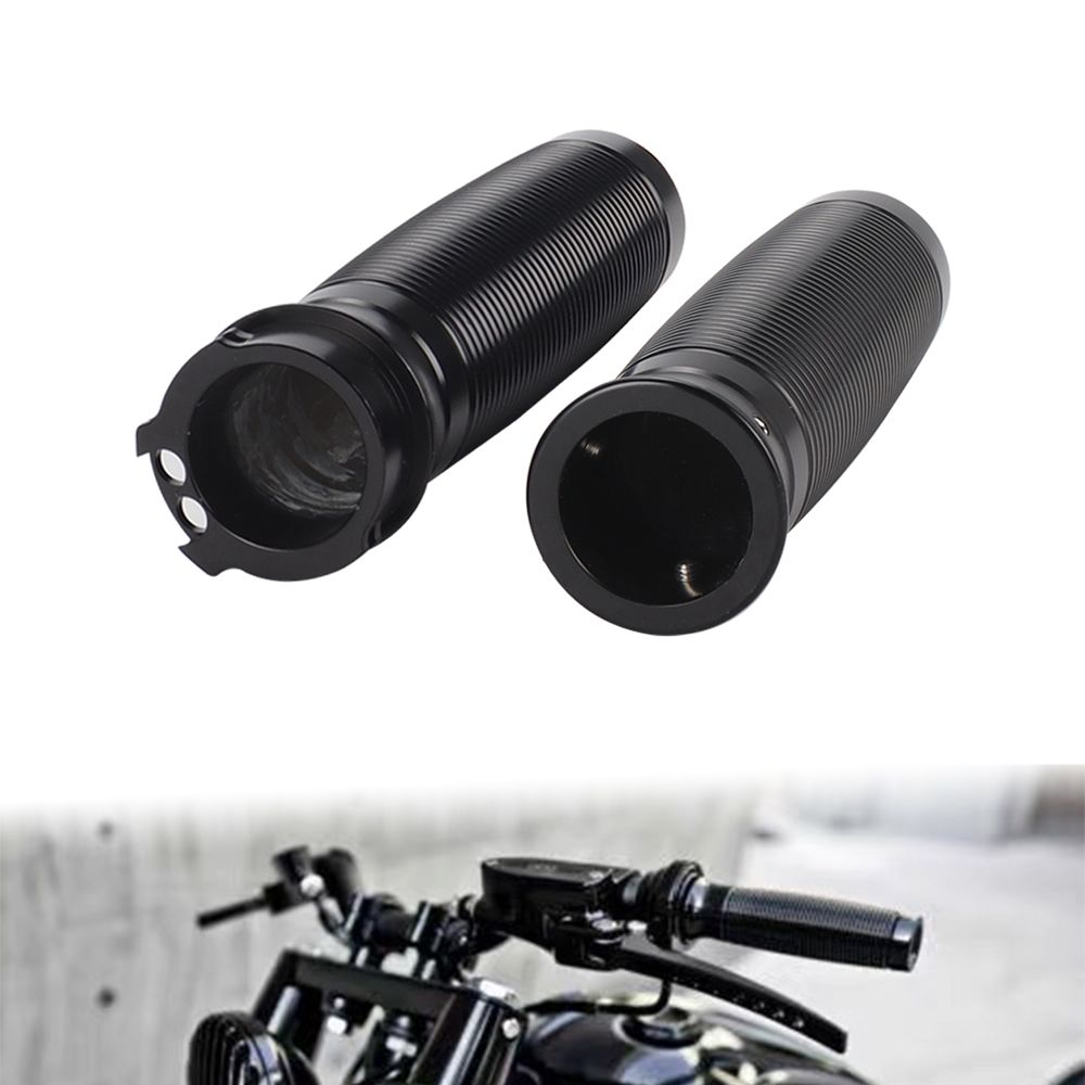 アルミニウム製バイクハンドルバーグリップ ハーレー883Rスポーツスター ストリートボブ ローライダー チョッパー ボバー対応 1インチハンドルバー用