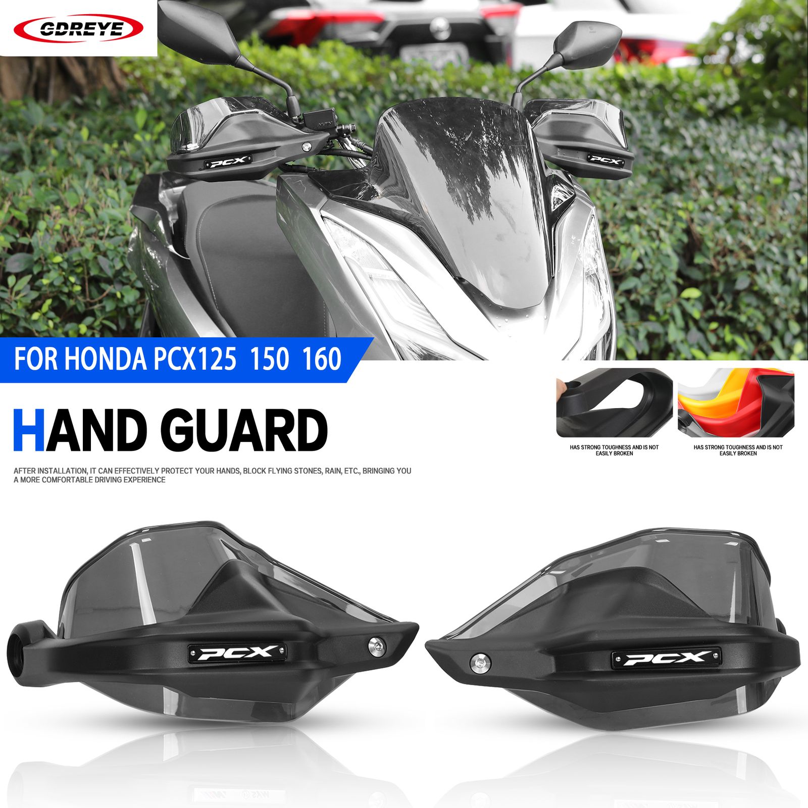 ホンダ PCX125 PCX150 PCX160 2018〜2024対応 ハンドガードプロテクター ウインドシールド付き