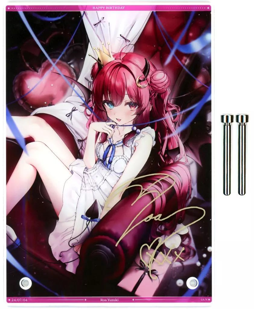 【中古】アクリルスタンド・アクリルパネル [単品] 夢月ロア A5アクリルパネル(複製直筆サイン入り) 「バーチャルYouTuber にじさんじ 夢月ロア 誕生日2024」