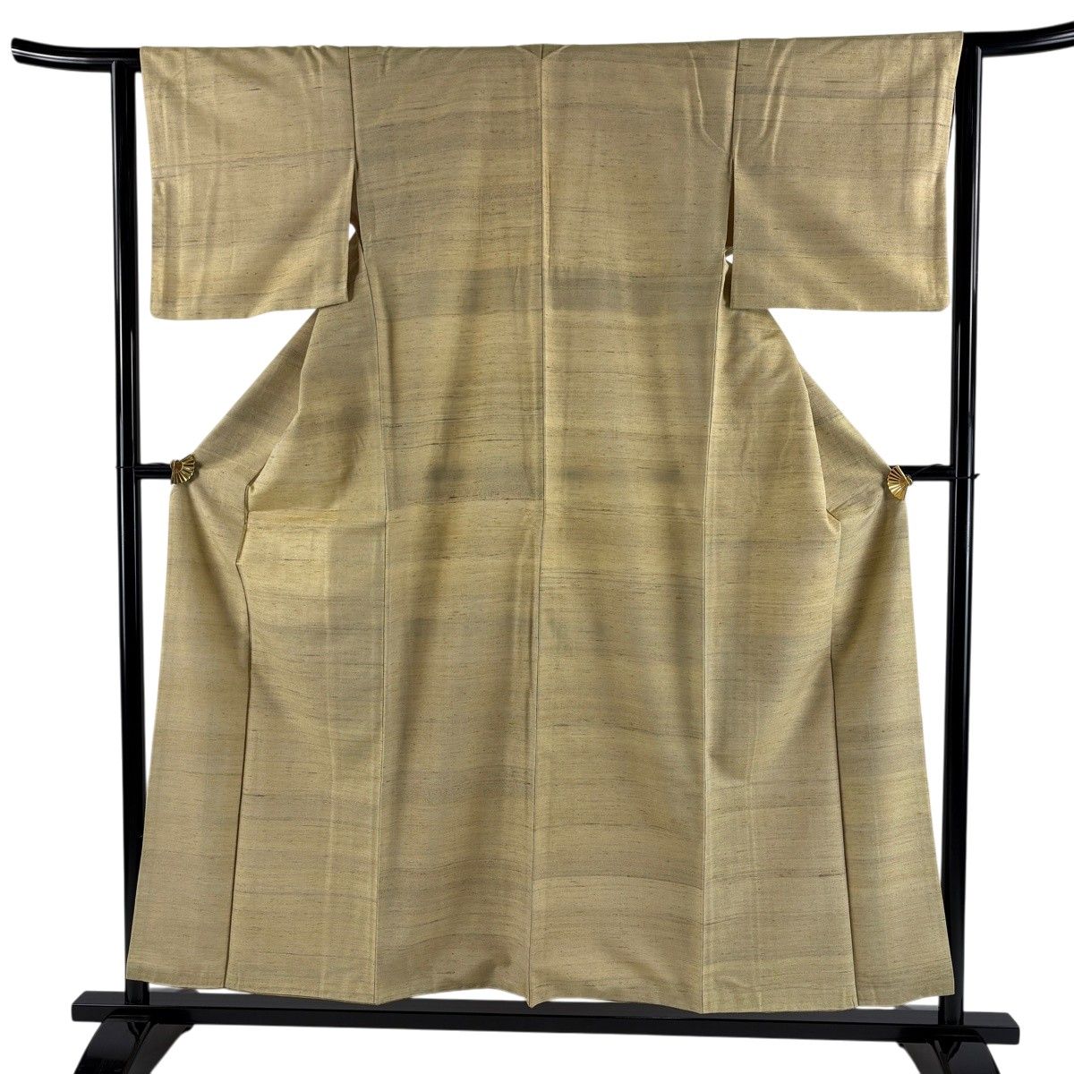 紬 身丈155.5cm 裄丈61.5cm S 袷 薄黄土色 正絹 名品 【中古】 11,534円