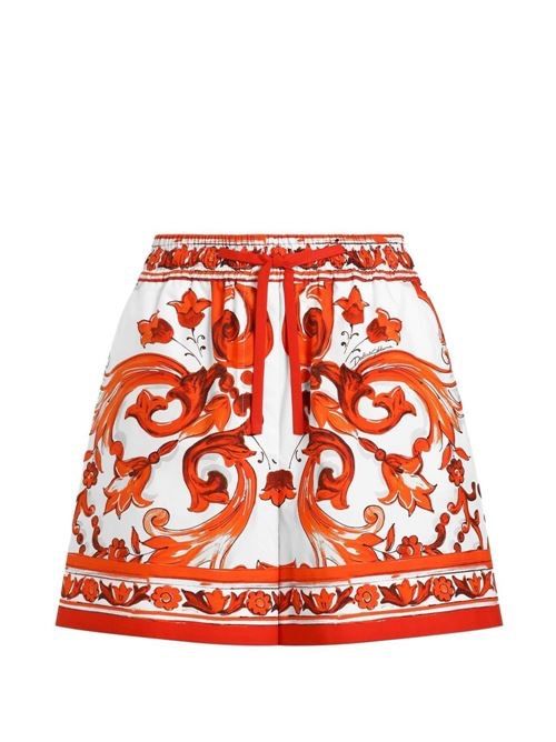 DOLCE & GABBANA MAIOLICA プリントコットンショートパンツ 送料無料