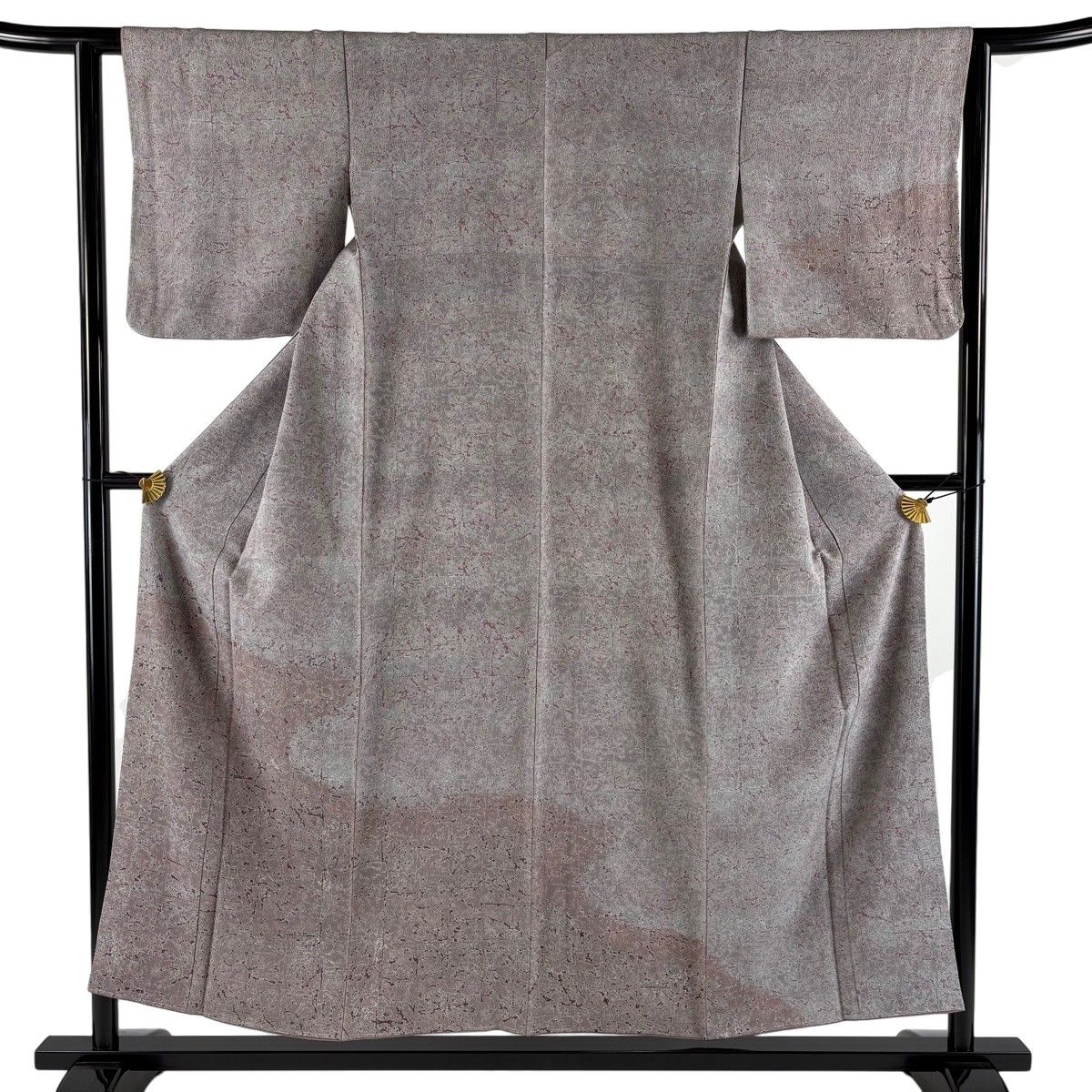 【美品】 付下げ 身丈153.5cm 裄丈62.5cm S 袷 ヱ霞 幾何学 灰紫 正絹 秀品 【中古】 8,800円