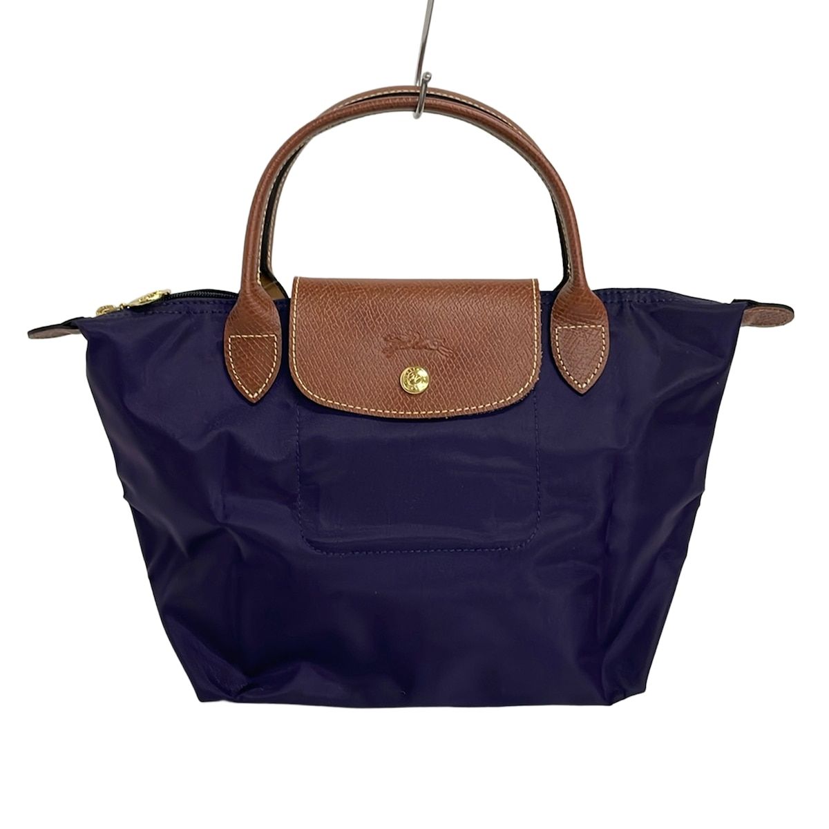 LONGCHAMP(ロンシャン) ハンドバッグ ル・プリアージュオリジナル パープル×ブラウン ミニバッグ/折りたたみ レザー