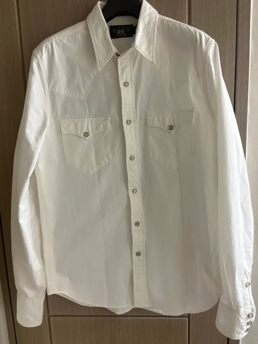 RRL(ダブルアールエル) スリム フィット ポプリン ウェスタン シャツ 白
