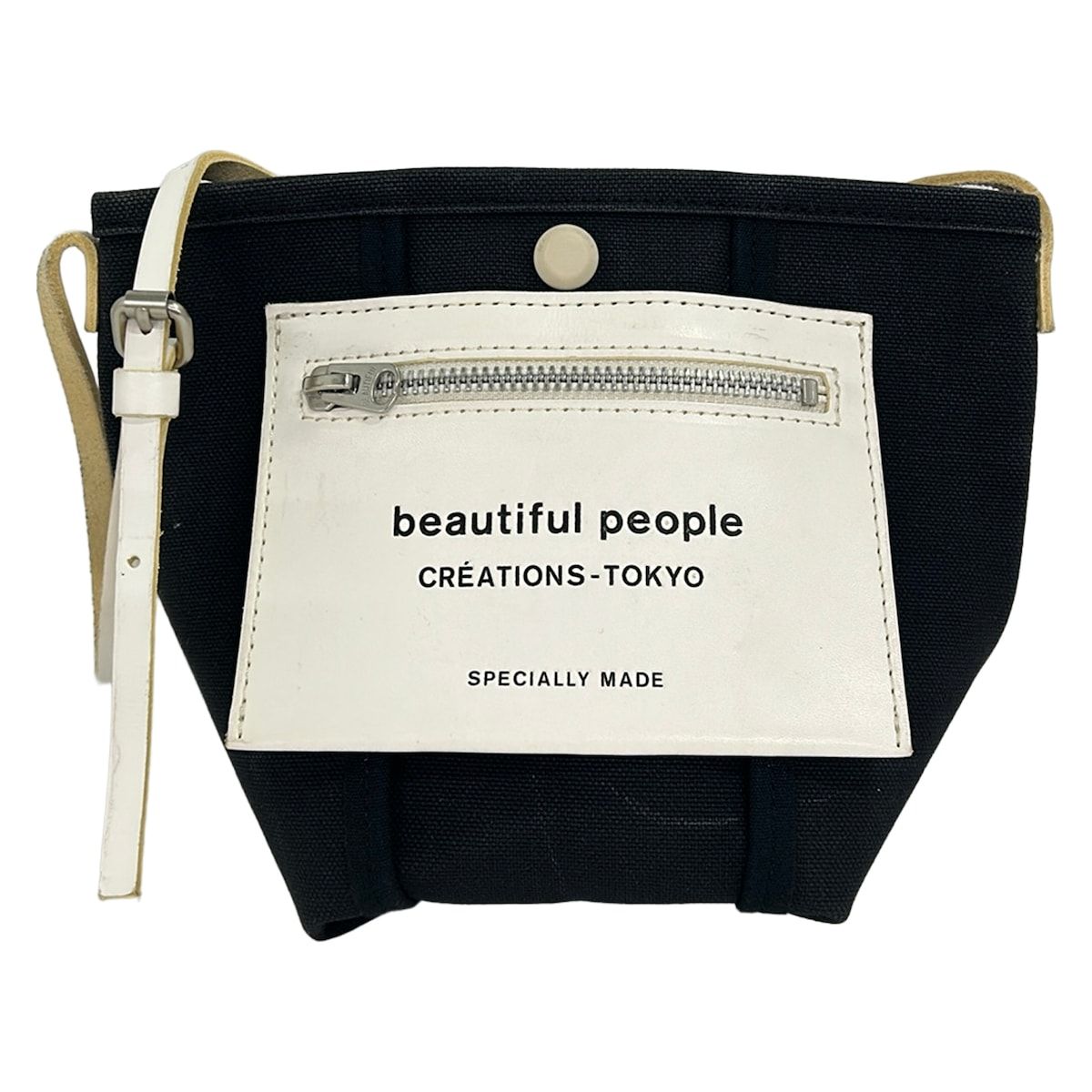 beautifulpeople(ビューティフルピープル) ショルダーバッグ - ネイビー×白 ミニバッグ レザー