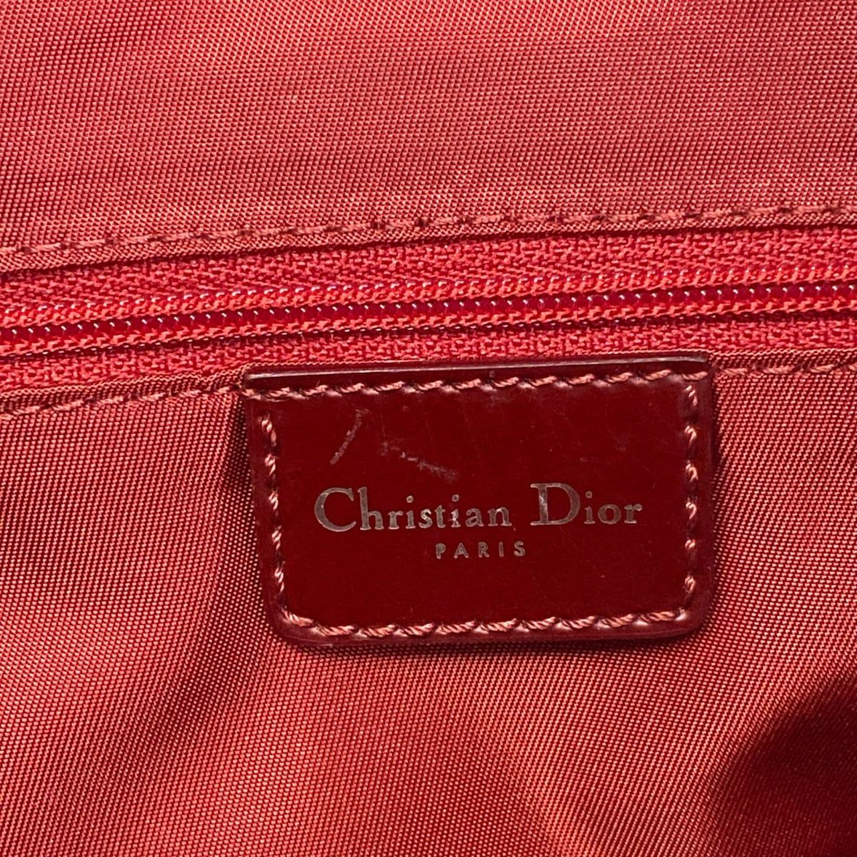 DIOR/ChristianDior(ディオール/クリスチャンディオール) ハンドバッグ ロゴグラム ライトピンク×ボルドー ミニボストン レザー