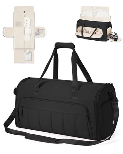 WANDF ガーメントバッグ レディース ボストンバッグ 2WAY 持ち運び 機内持ち込み 靴収納 防水ポケット付き キャリーオン対応 出張 冠婚葬祭 結婚式 礼服 ドレス収納(ブラック)ym fa60691f