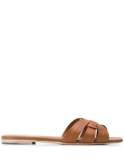 SAINT LAURENT TRIBUTE NU PIEDS レザー フラット サンダル 送料無料