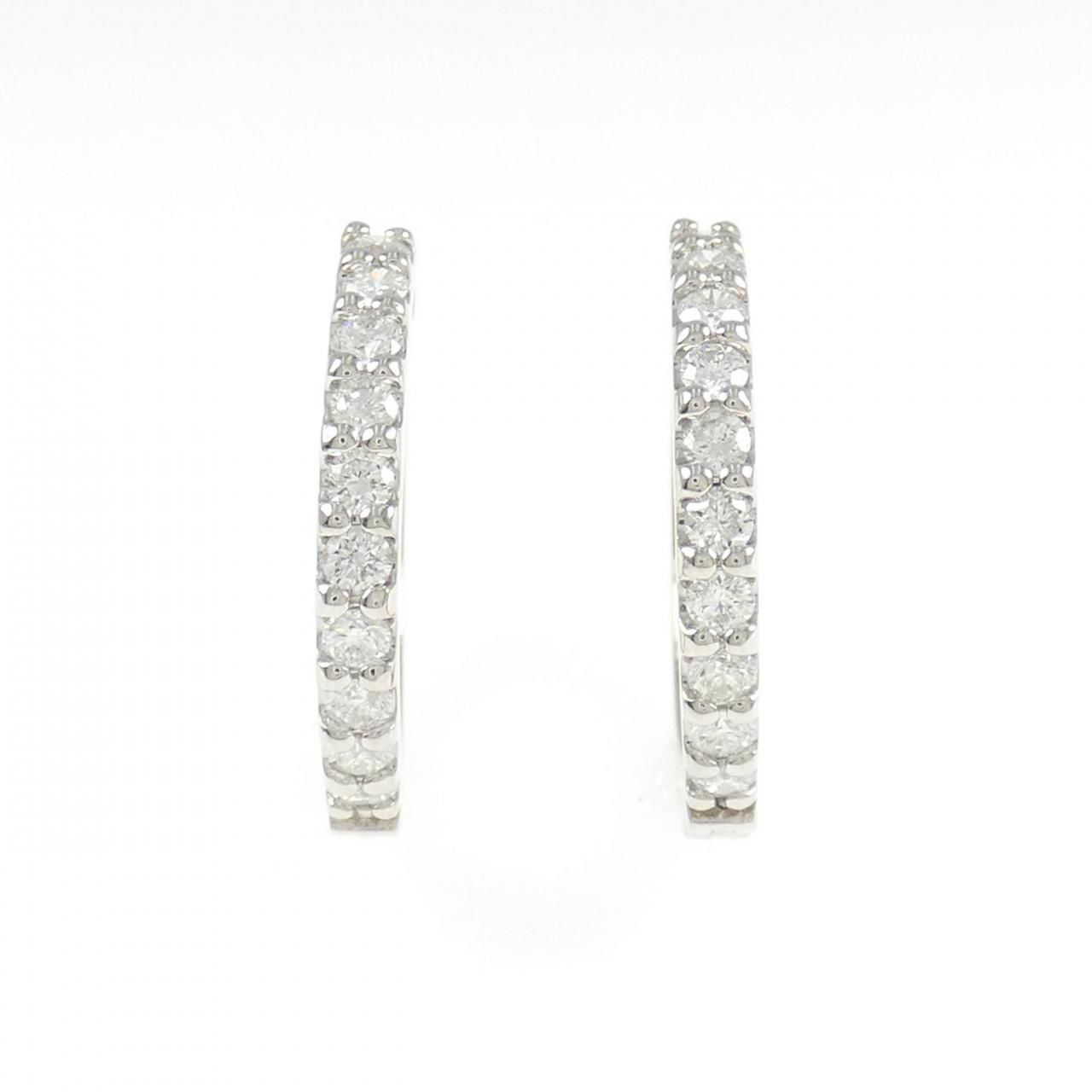 PT900 ダイヤモンド フープ ピアス 1.00CT