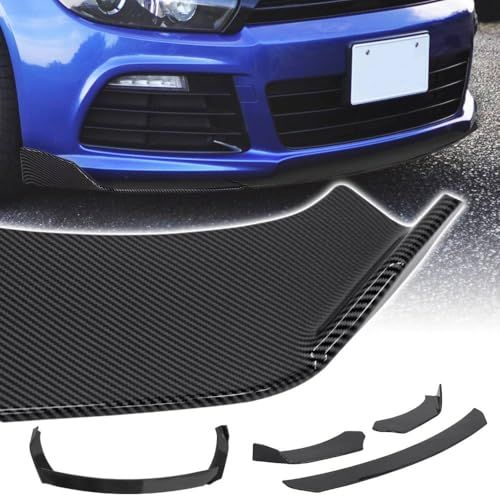 R★フロントリップスポイラー 汎用 カーボン調 3分割タイプ スポイラー 車 フロントエアロパーツ フロント バンパー BFRS-BKC03