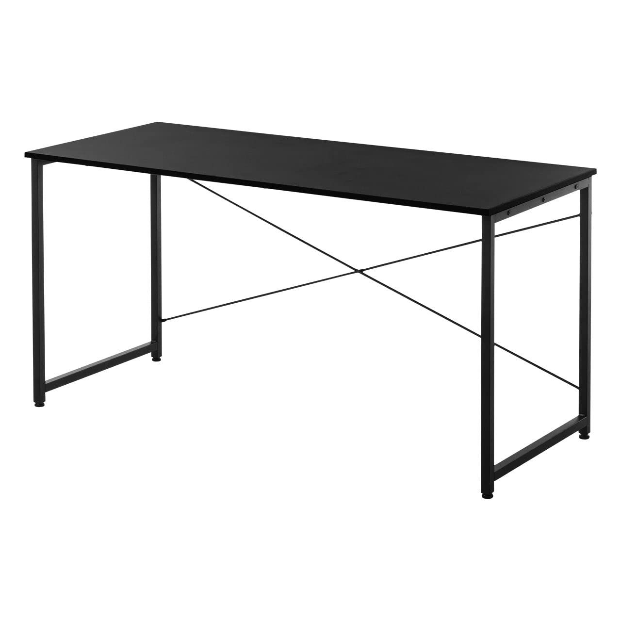 イーサプライ パソコンデスク 幅140cm 奥行60cm 高さ70cm クランプ対応 L字サブデスク対応 頑丈設計 シンプル ブラック EZ1-DESKF005BK3ｍａ