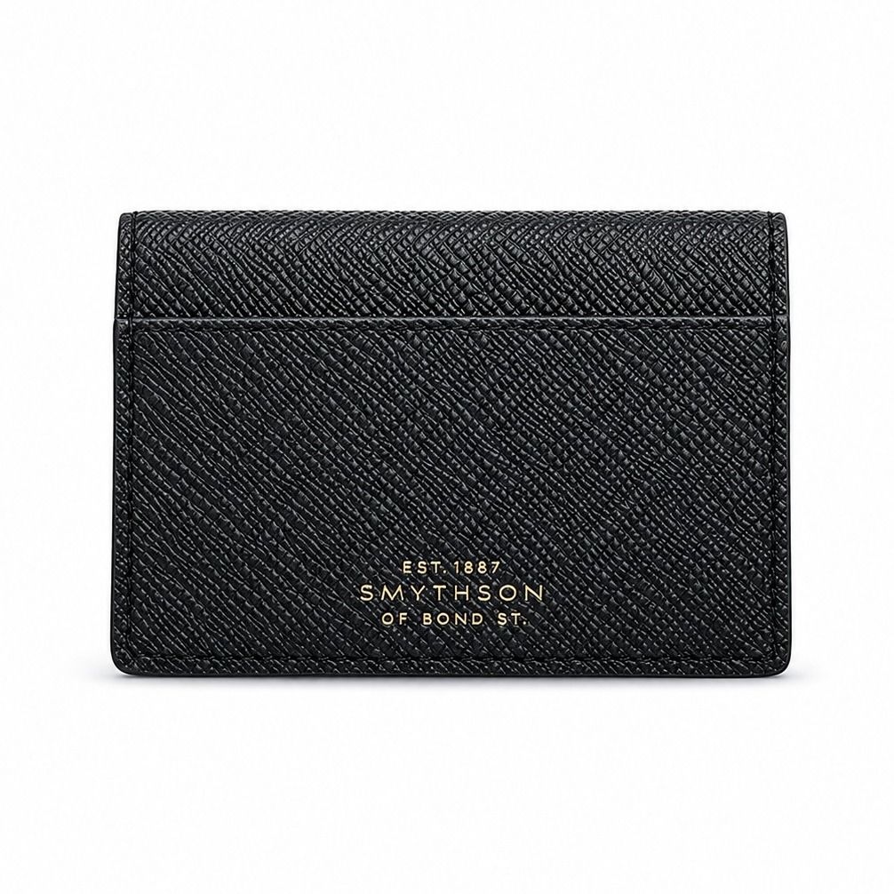 【ギフト対応可】スマイソン SMYTHSON 名刺入れ Panama Folded Card Case with Snap Closure カードケース ユニセックス ネイビー 高級感 上品 人気 ブランド おしゃれ 誕生日 記念 プレゼント ギフト 送料無料