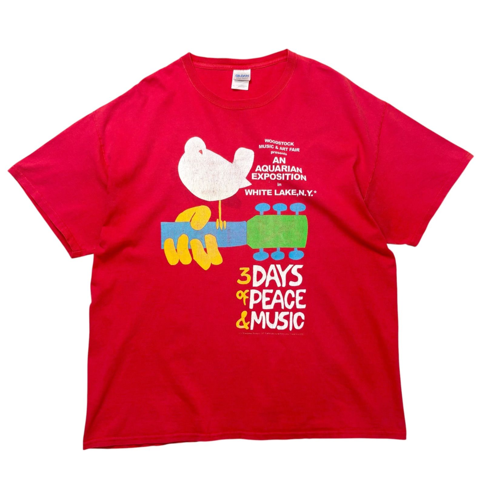 2000s WOODSTOCK Print T-Shirts 【XL】 2000年代 ウッドストック フェス ミュージック 音楽 プリント Tシャツ 古着 ヴィンテージ ギルダン レッド