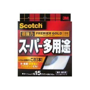 （まとめ）スコッチ 超強力両面テープ プレミアゴールド （スーパー多用途）15mm×10m 10巻 19,681円