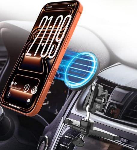 スマホホルダー 車 CDスロット マグネット【最新進化金属アーム&超強磁力】高さ調整可能 車載 CDプレーヤー 携帯ホルダー 安定性拔群 | Magsafe 車載 CD スマホスタンド 片手操作 360度回転 簡単取付 シリコン保護 日本語説明書付き iPas 6,760円
