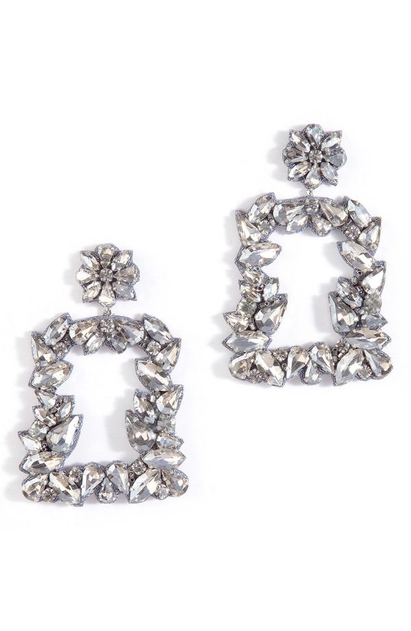 ディーパ グアナーニ レディース アクセサリー ピアス・イヤリング Deepa Gurnani Anushka Mixed Cut Crystal Drop Earring sILVER シルバー