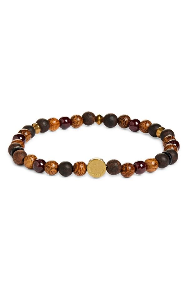 カプトアンドコー メンズ アクセサリー ブレスレット・バングル・アンクレット Caputo Co Mens Mala Beaded Stretch Bracelet RED GARNET レッド