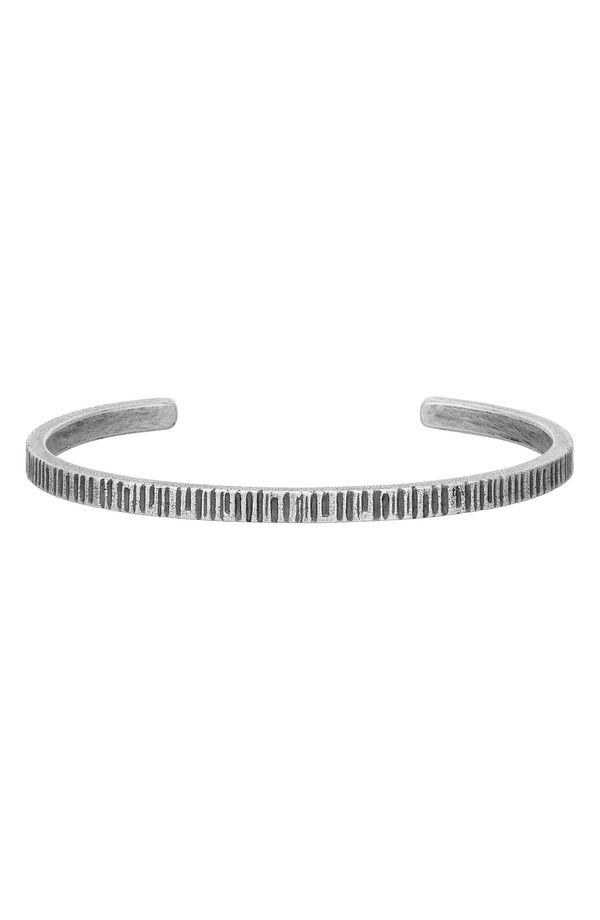 ジョンバルベイトス メンズ アクセサリー ブレスレット・バングル・アンクレット John Varvatos Mens Notched Cuff Bracelet SILVER シルバー 81,840円