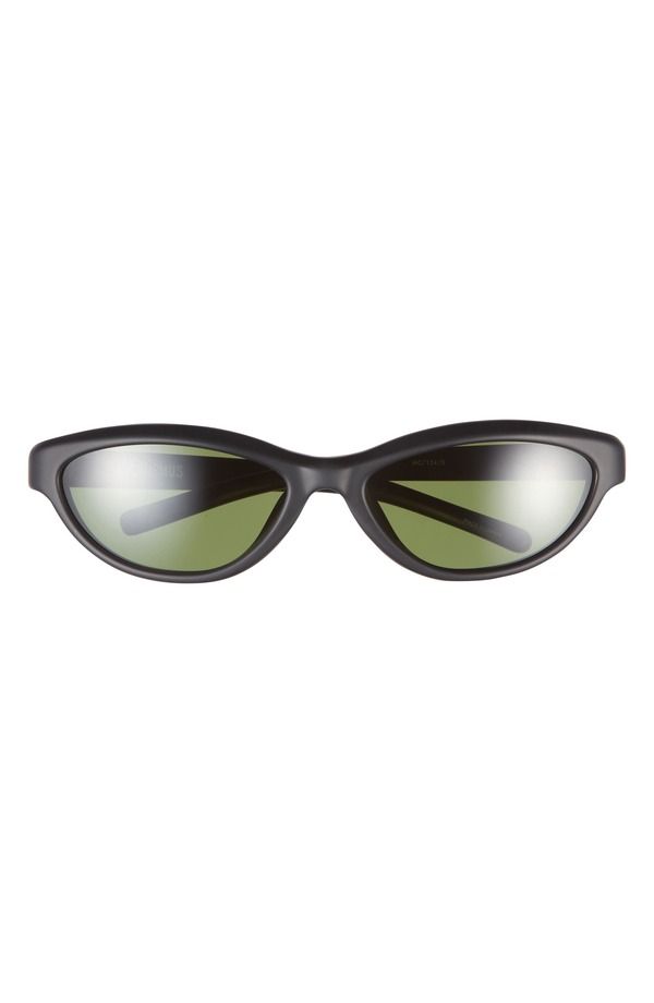 ジャクエムス メンズ アクセサリー サングラス・アイウェア Jacquemus The Curvo Cat Eye Sunglasses MATT BLACK SILVERGREEN ブラック