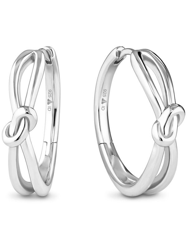 デヴァタ レディース アクセサリー ピアス・イヤリング DEVATA Love Knot Hoop Earrings in Rhodium Plated Sterling Silver 23mm Si 27,216円