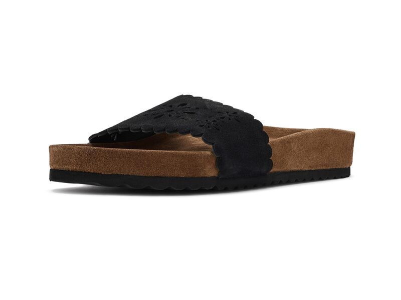 フリーピープル レディース シューズ サンダル カットアウト Free People Shore Cutout Footbed Sandals Black Suede ブラック
