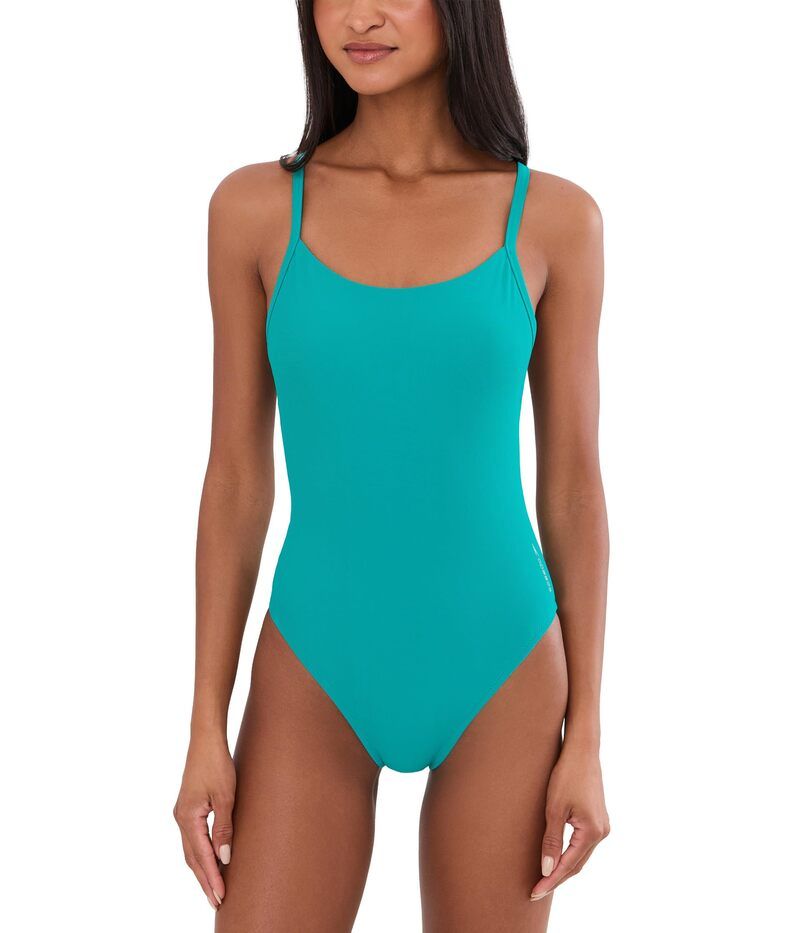 スピード レディース 水着 上下セット Speedo Solid Racerback OnePiece Swimsuit Peacock TealPeacoat ティール