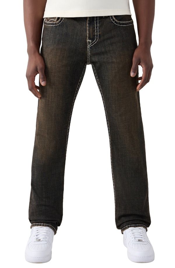 トゥルーレリジョン メンズ ボトムス デニムパンツ ジーンズ True Religion Ricky Super T Flap Straight JeansUNSET STEREO DARK WASH