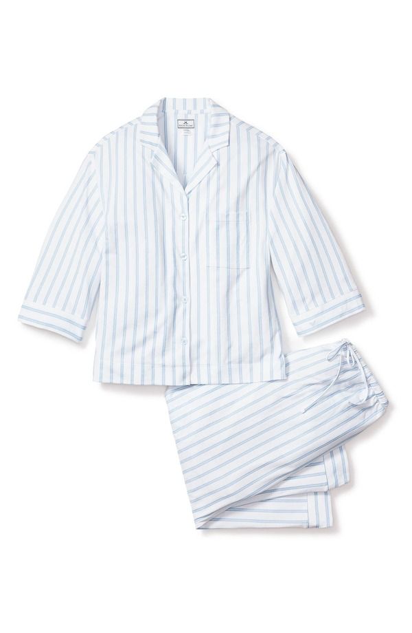 プティットプリュム レディース アンダーウェア ナイトウェア ワイドレッグ コットン Petite Plume Olivia Wide Leg Pima Cotton Pajamas PERIWINK