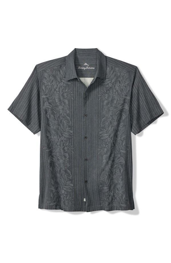 トッミーバハマ メンズ トップス シャツ シルク Tommy Bahamaui Border Silk Short Sleeve ButtonUp ShirtURBULENCE