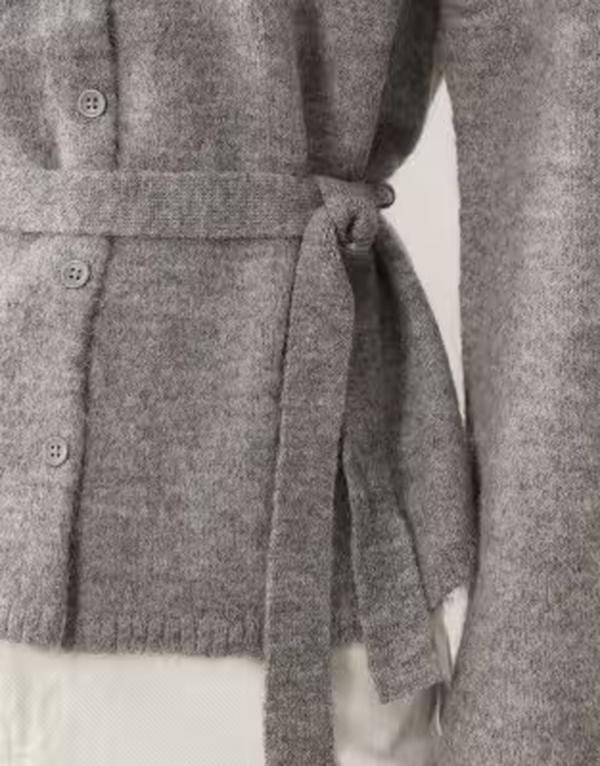 ジーナトリコ レディース アウター ニット・セーター ウール カーディガン Gina Tricot wool alpaca knitie cardigan in mid gray melange Mi
