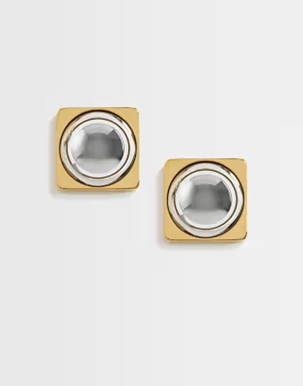 トップショップ レディース アクセサリー ピアス・イヤリング Tシャツ Topshop Fifi waterproof stainlessteel stud 2 tonearrings and Sil
