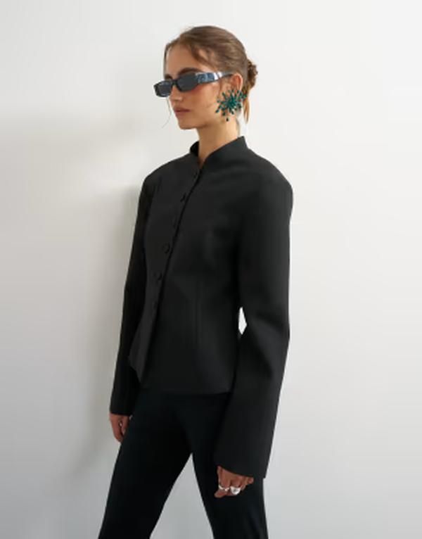 トップショップ レディース アウター ジャケット・ブルゾン Topshop drummer jacket part of a set black ブラック