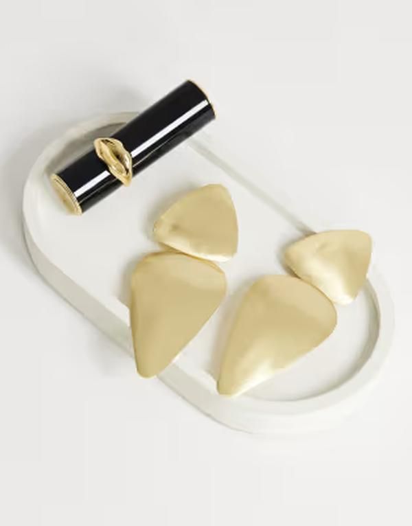 トップショップ レディース アクセサリー ピアス・イヤリング Topshop Elliot statement stud earrings in brushed gold tone BRUSHED G