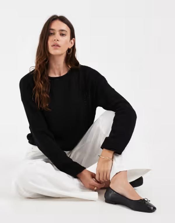 オンリー レディース アウター ニット・セーター ONLY wide neck loose fit sweater Black ブラック 10,205円