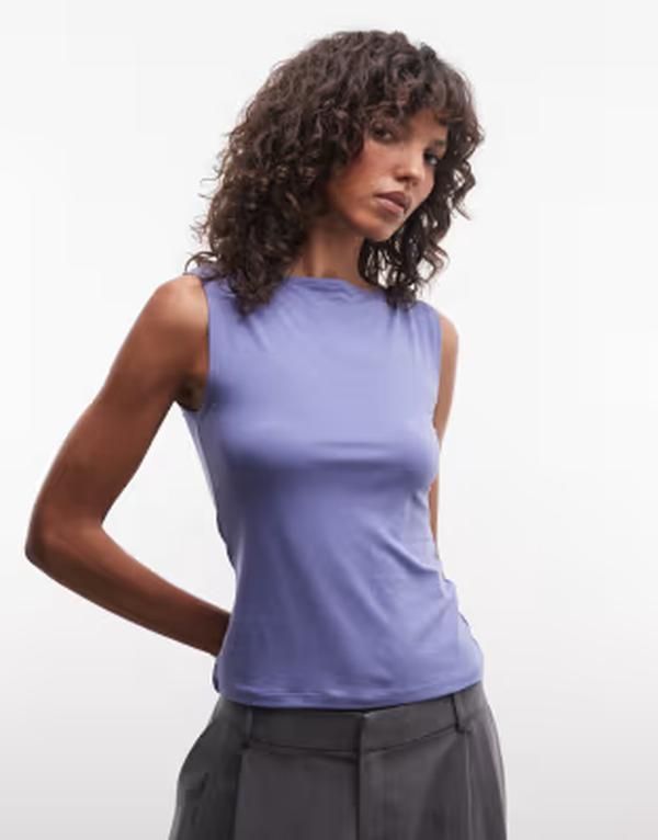 ウィークデイ レディース トップス Tシャツ Weekday Annie super soft boat neck tank top Blue ブルー