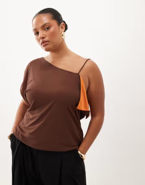 エイソス レディース トップス タンクトップ アシンメトリー メッシュ コントラスト ASOS Curve ASOS DESIGN Curve double layer contrast mesh a 11,535円