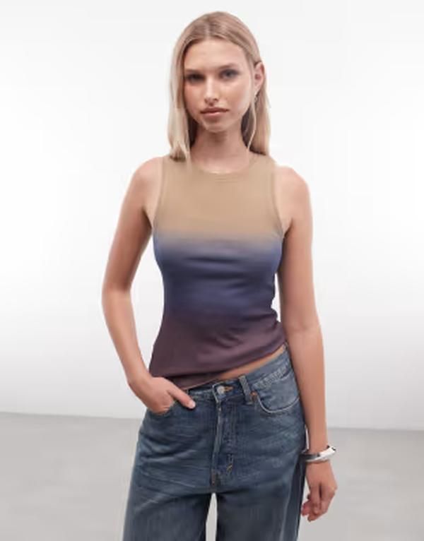 ウィークデイ レディース トップス Tシャツ Weekday tank top ombr Purple gradient パープル