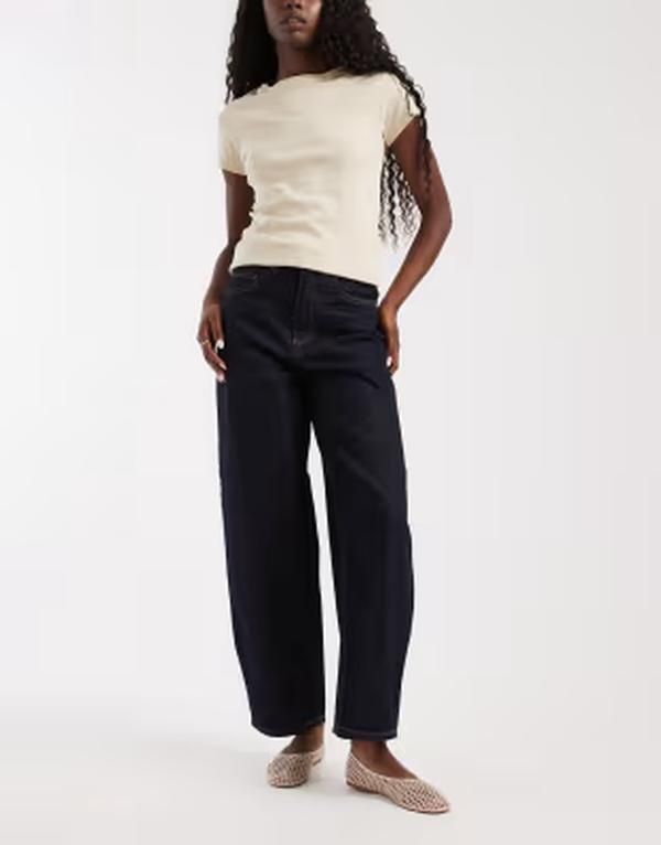 ヴェロモーダ レディース ボトムス デニムパンツ ジーンズ Vero Moda Billie high rise barreleg jeans in dark blue rinse Dark Blue