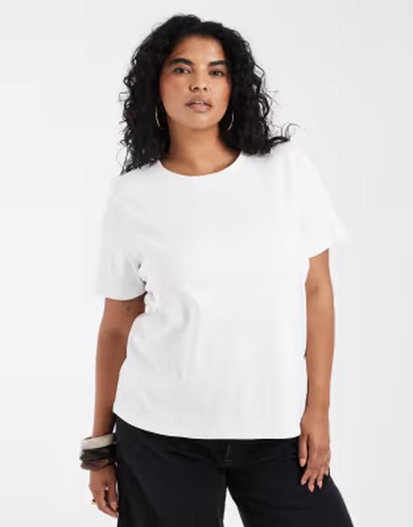 オンリーカーブ レディース トップス Tシャツ ONLY Curve boxy tshirt WHITE ホワイト 9,571円