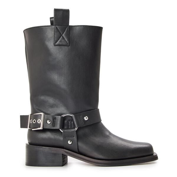 ガニー レディース シューズ ブーツ・レインブーツ アンクル Ganni Womens Mid Shift Biker Flat Ankle Boots Black ブラック
