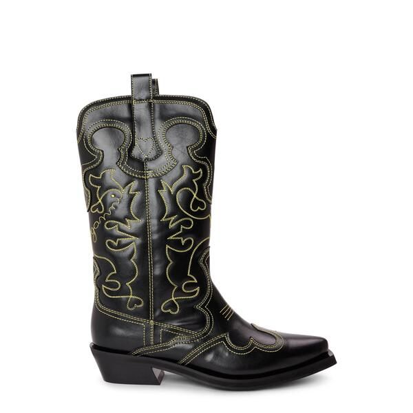 ガニー レディース シューズ ブーツ・レインブーツ Ganni Womenshift Western Cowboy Boots Blazing Yellow イエロー