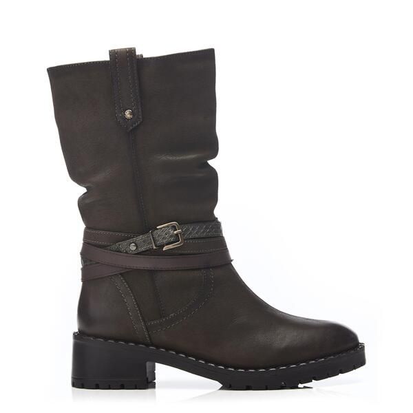 モーダインペレディース シューズ ブーツ・レインブーツ アンクル Moda in Pelle Womens Beckette Khaki Nubuck Flat Ankle Boots KHAKI カ