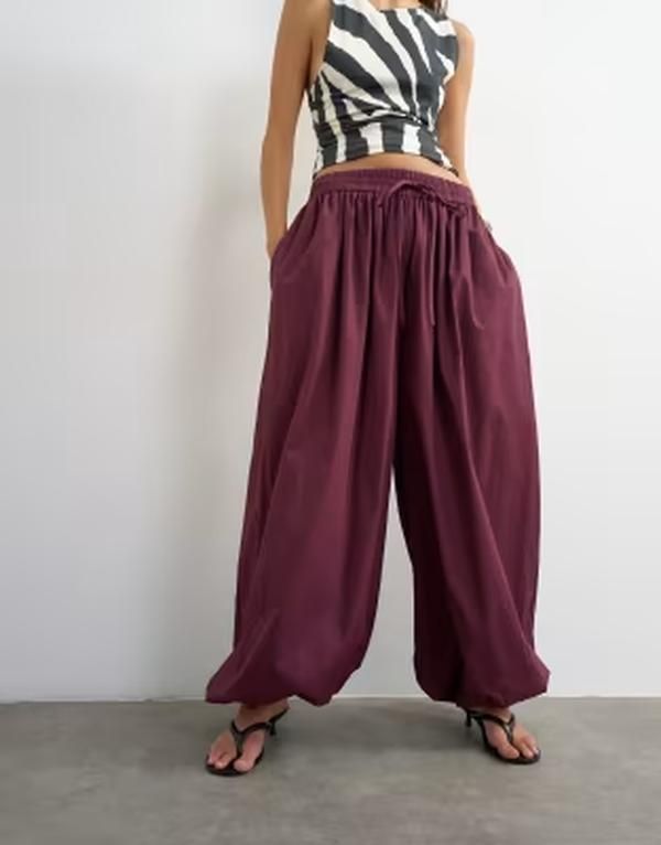 トップショップ レディース ボトムス カジュアルパンツ Topshop extreme balloon pants in fig