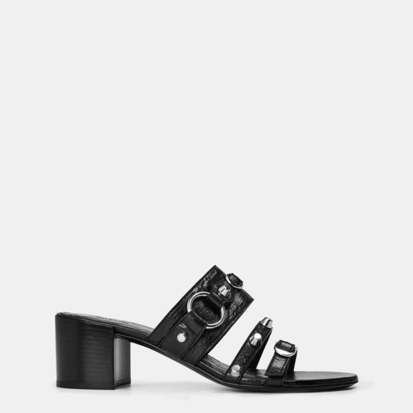 バレンシアガ レディース シューズ サンダル アンクル ヒール Balenciaga Womens City Structu red Heel Ankle Fastening Heeled Sanda