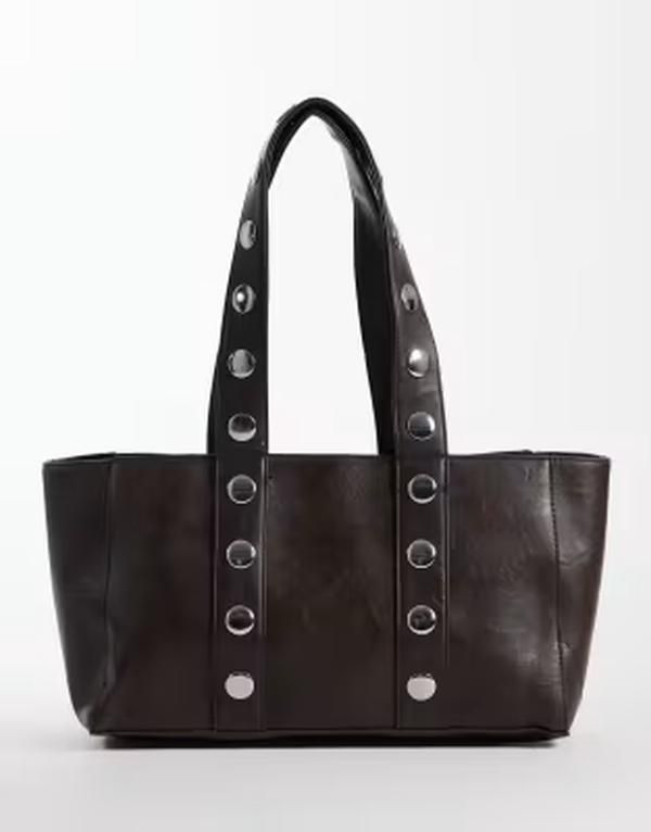 カイア レディース バッグ Kaiia exclusive silver hardware studded tote bag BROWN ブラウン 14,186円
