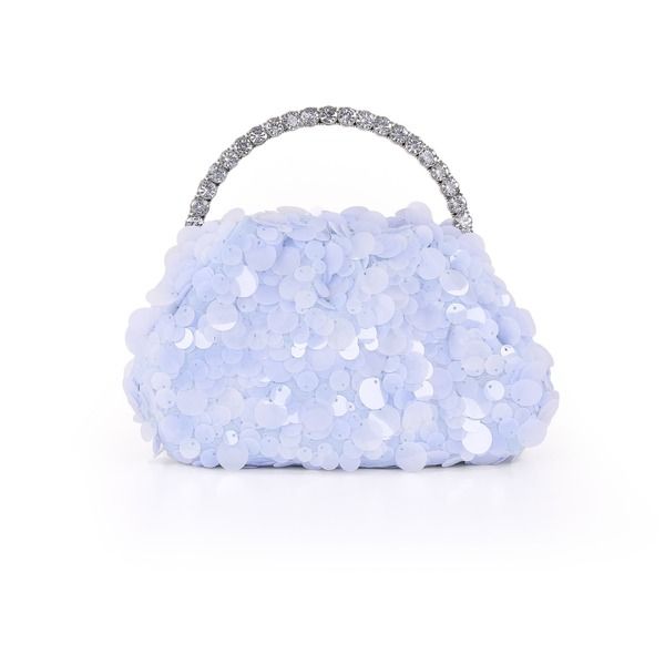 ジュウェルダグレイミシュカ レディース バッグ スパンコール Jewel Badgley Mischka Noa Mix Sequin Pouch Clutch Blue ブルー