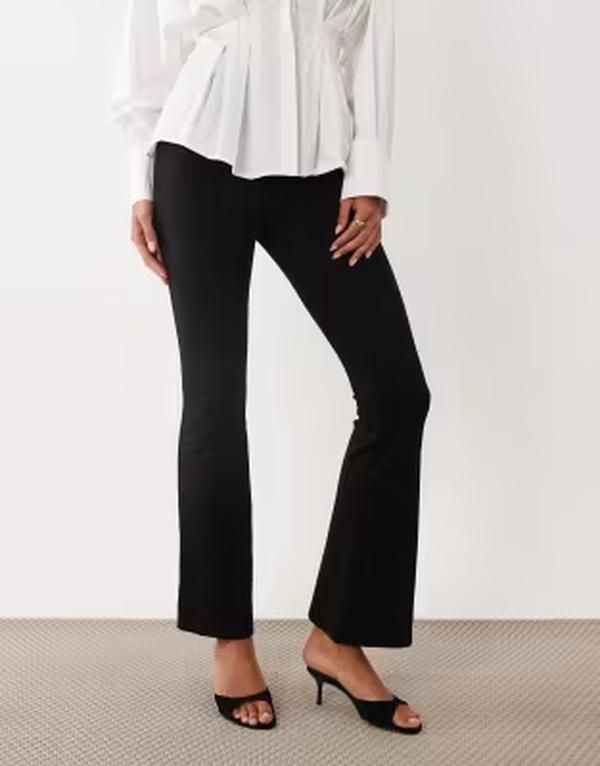 ノーバディーズ チャイルド レディース ボトムス レギンス Nobodys Child elastic waist ponte kick flare leggings Black ブラック