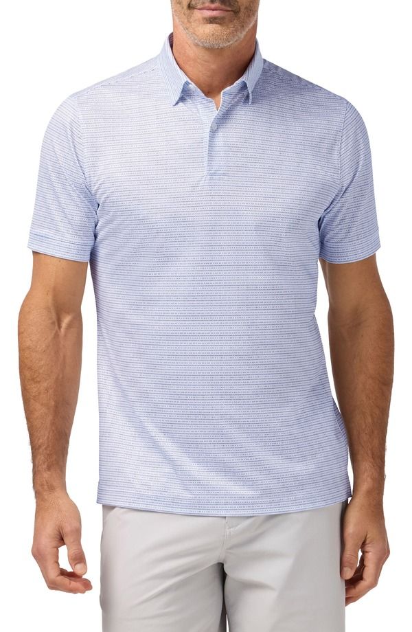 ミズンメイン メンズ トップス シャツ MizzenMain Halyard Trim Fit Dot Striperformance Polo WHITE DOT STRIPE ホワイト